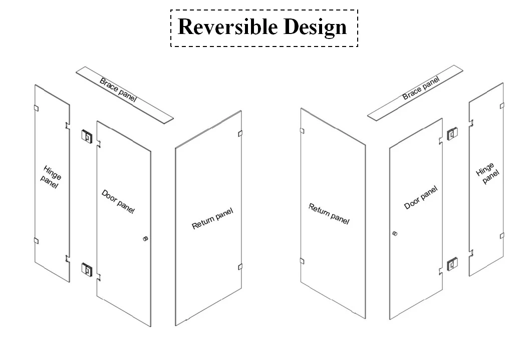 Walk in Panel Frameless Shower Screen with Wall Brackets