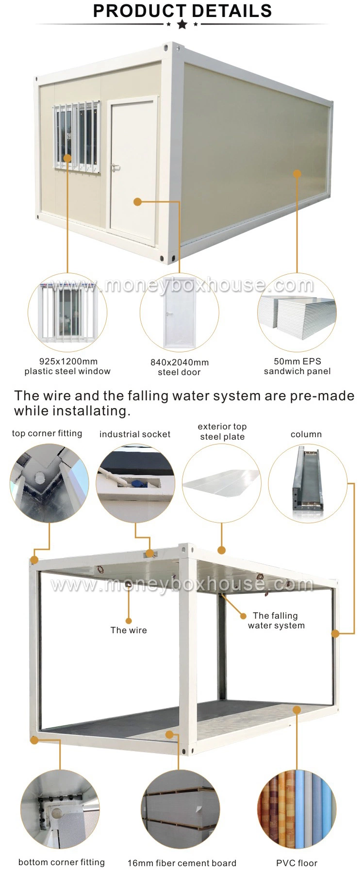 Portable Prefab Bathroom Pod All in One Shower Room Modular Unit Bathroom Pod