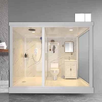 Conception de bâtiment d'hôtel chinois, unité de douche de luxe intérieure Portable, module de salle de bains préfabriqué modulaire avec toilettes